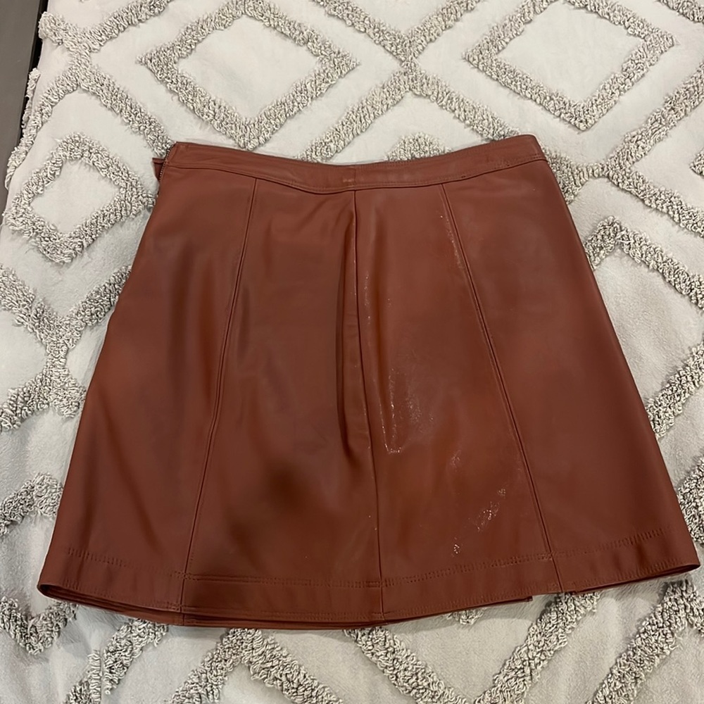 Brown leather skirt from Abercrombie. Super cute for holidays and fall/winter